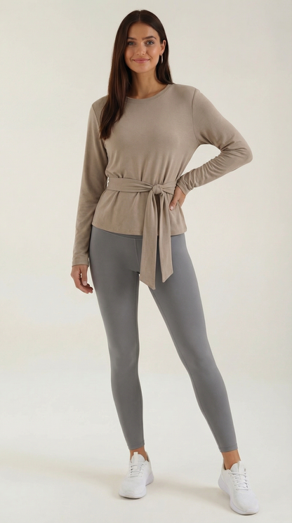 Ana Aina™ | Camiseta de Manga Larga Holly con Detalle de Nudo