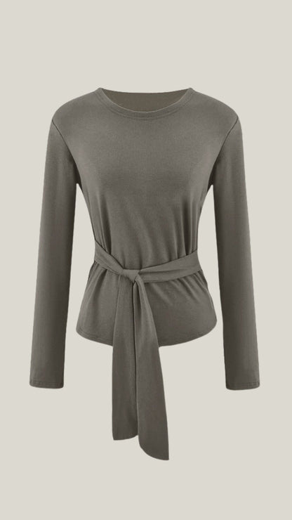 Ana Aina™ | Camiseta de Manga Larga Holly con Detalle de Nudo