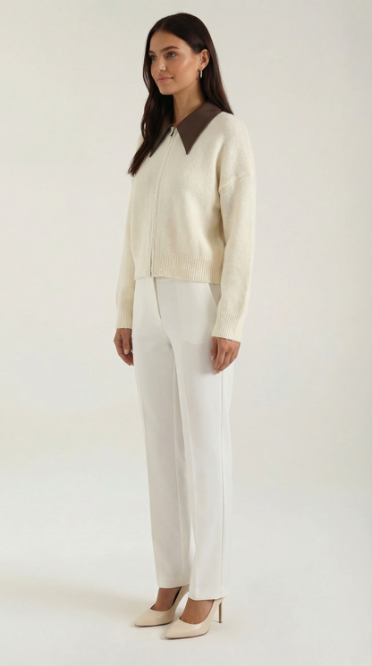 María Marbella™ | Chaqueta Corto de Punto con Cuello