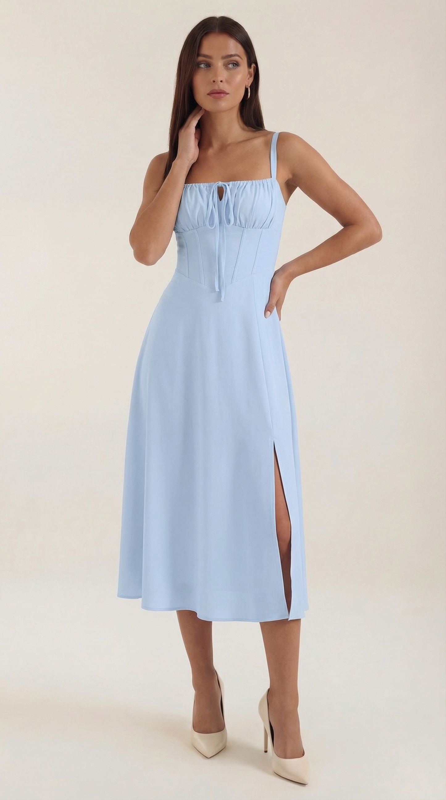 Ana Anaí™ | Vestido Midi Jade con Detalles de Cordones
