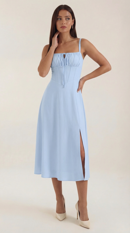 Ana Anaí™ | Vestido Midi Jade con Detalles de Cordones