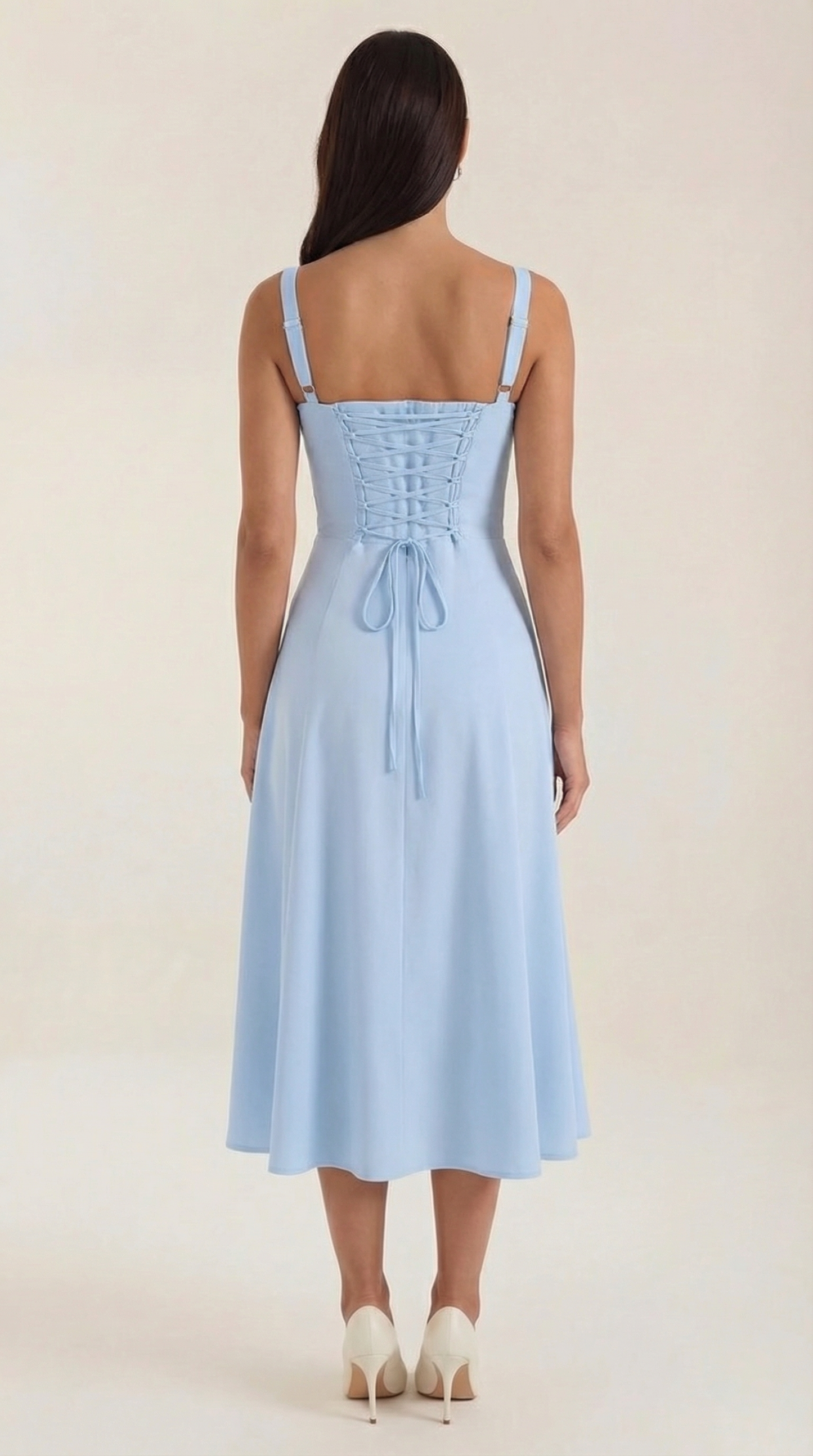 Rosa Violeta™ | Vestido Midi Jade con Detalles de Cordones