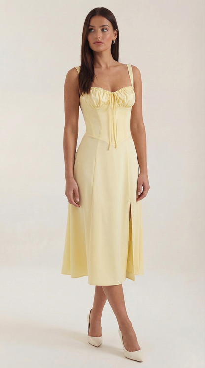 Ana Anaí™ | Vestido Midi Jade con Detalles de Cordones