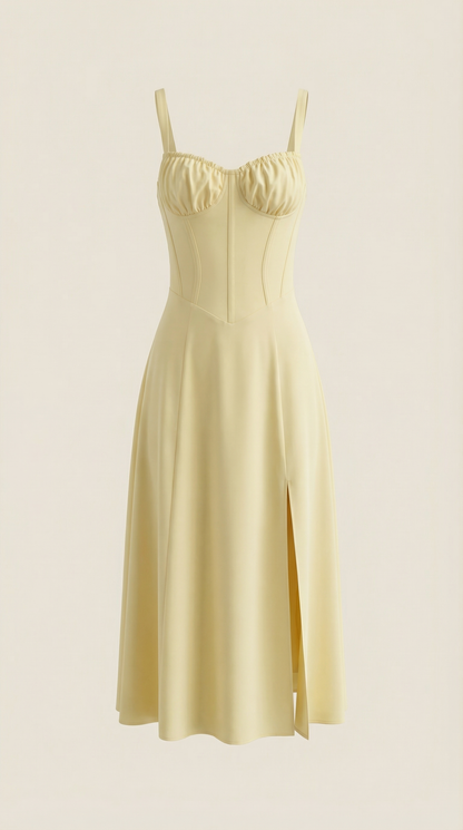 Rosa Violeta™ | Vestido Midi Jade con Detalles de Cordones