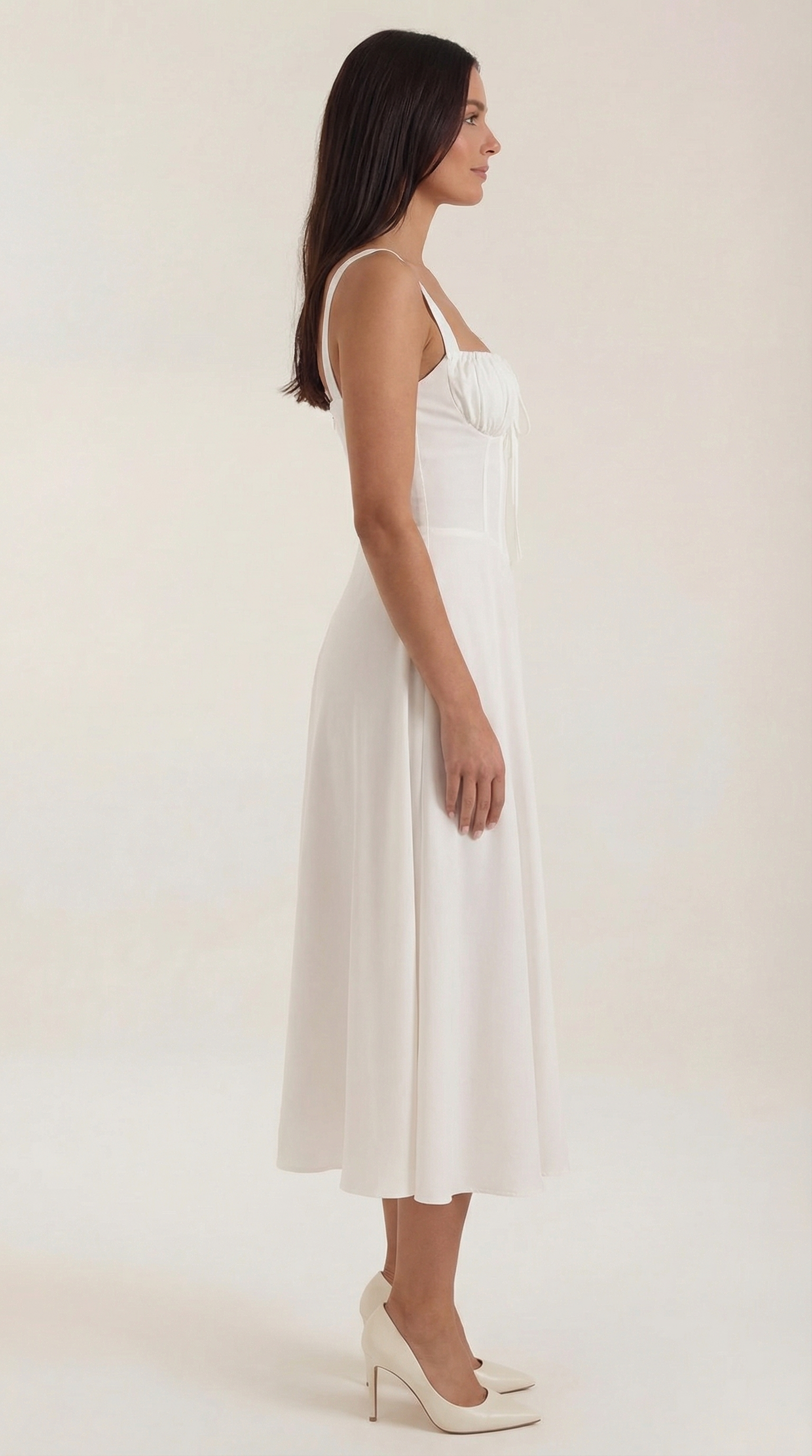 Rosa Violeta™ | Vestido Midi Jade con Detalles de Cordones