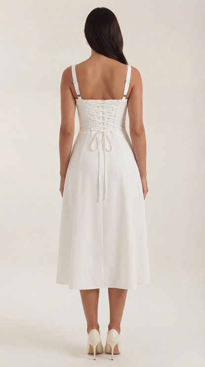 Ana Anaí™ | Vestido Midi Jade con Detalles de Cordones
