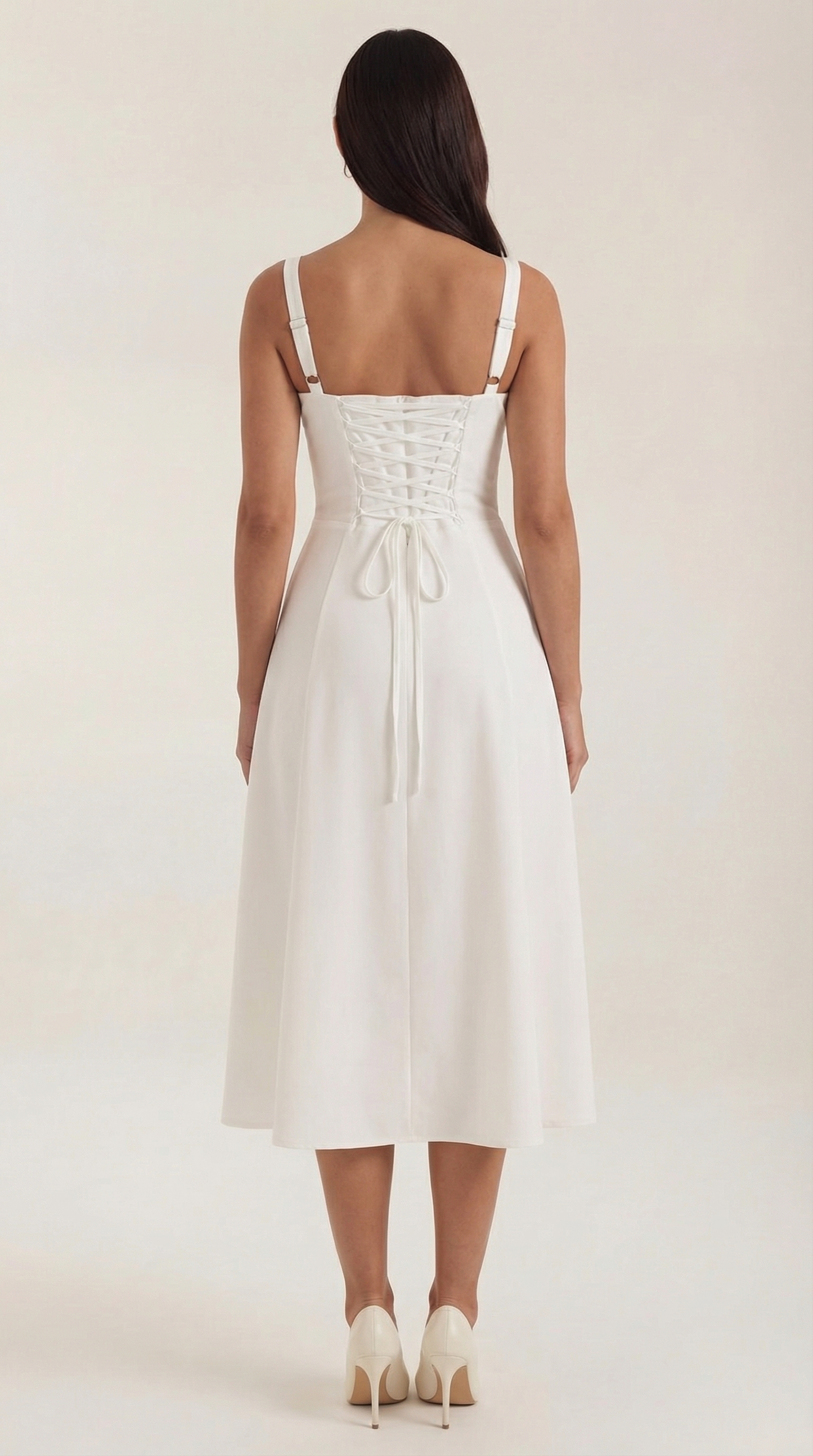 Rosa Violeta™ | Vestido Midi Jade con Detalles de Cordones