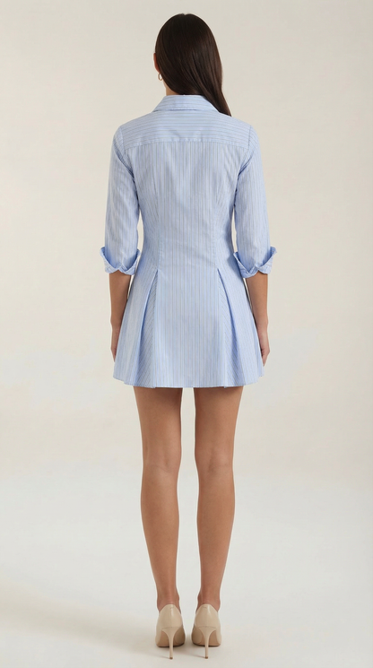 Ana Pureza™ | Vestido Camisero a Rayas Jeanette