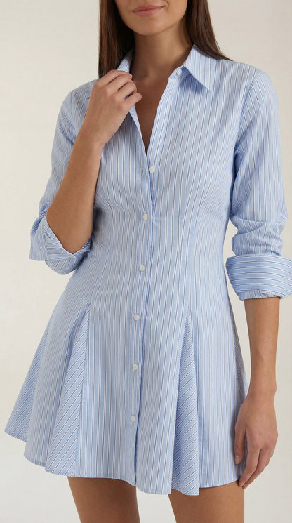 Ana Pureza™ | Vestido Camisero a Rayas Jeanette