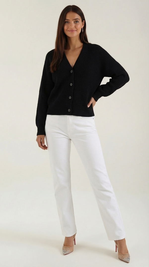 Olalla Josefina™ | Cardigan con escote en V y cierre de botones