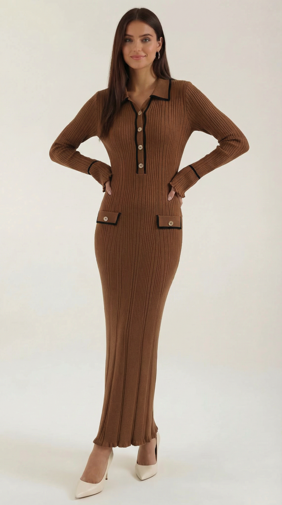 Ana Tulipa™ | Vestido Largo de Punto Josephine