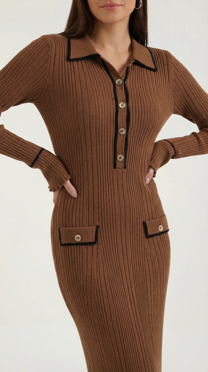 Ana Tulipa™ | Vestido Largo de Punto Josephine