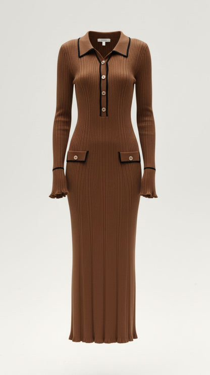 Ana Tulipa™ | Vestido Largo de Punto Josephine