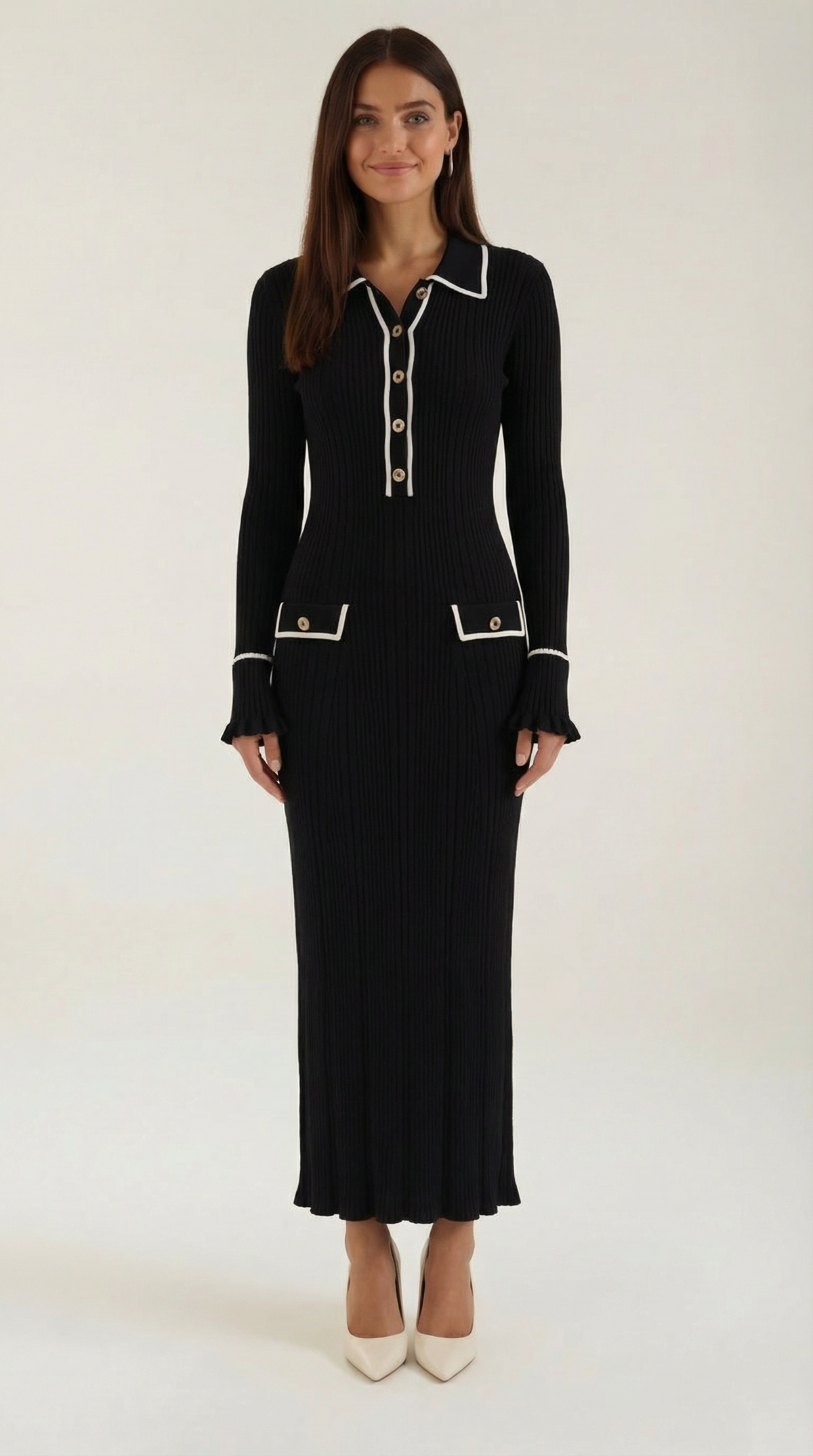 Ana Tulipa™ | Vestido Largo de Punto Josephine