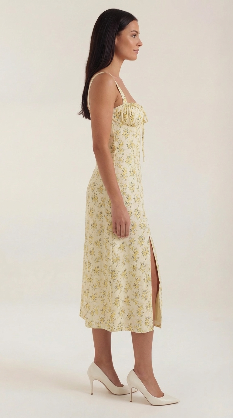 Rosa Aurora™ | Vestido Midi Julia - Alta Calidad