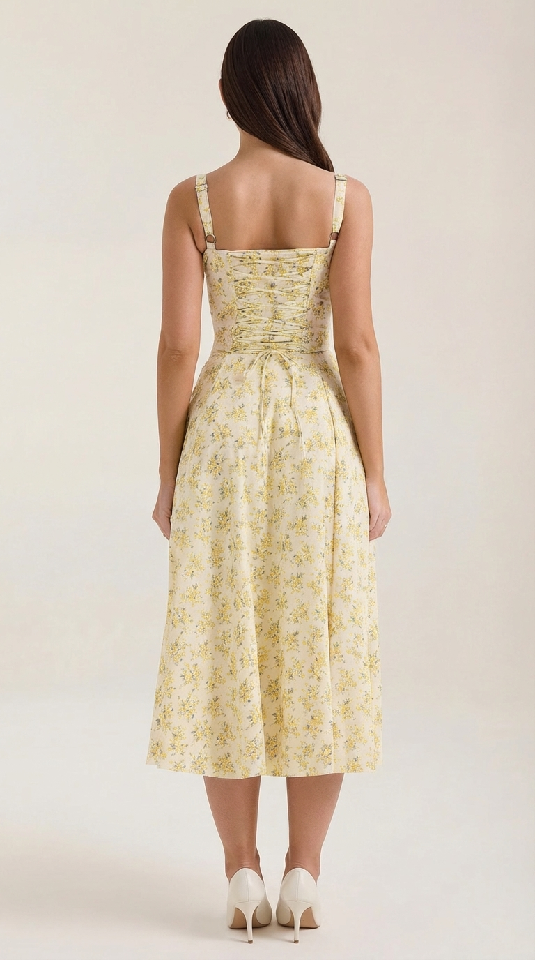 Rosa Aurora™ | Vestido Midi Julia - Alta Calidad