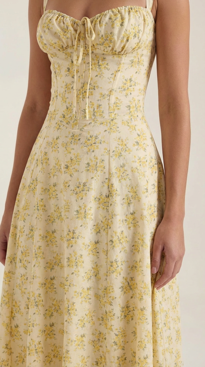 Rosa Aurora™ | Vestido Midi Julia - Alta Calidad