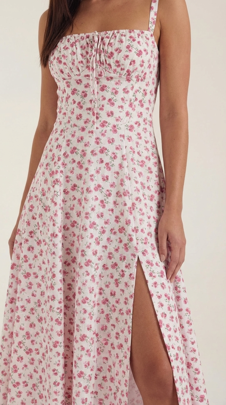 Rosa Aurora™ | Vestido Midi Julia - Alta Calidad