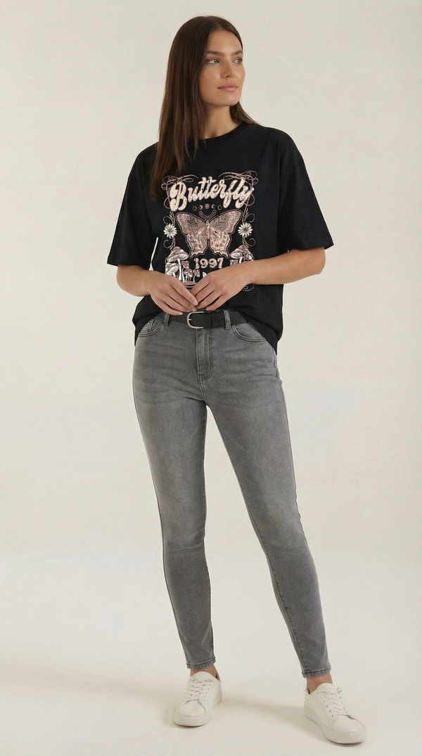 Ana Celia™ | Justine Camiseta Gráfica Oversize