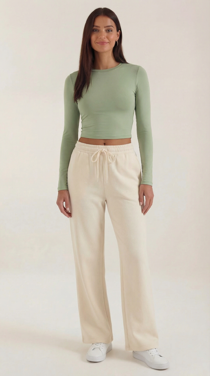 Rosa Neus™ | Karen Langarm-Crop-Top