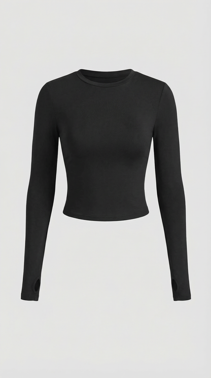 Rosa Neus™ | Karen Langarm-Crop-Top