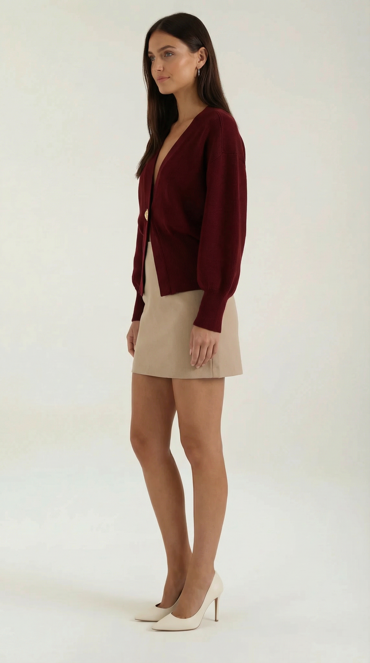 Rosa Noelia™ | Suéter de punto Kathleen con cuello en V