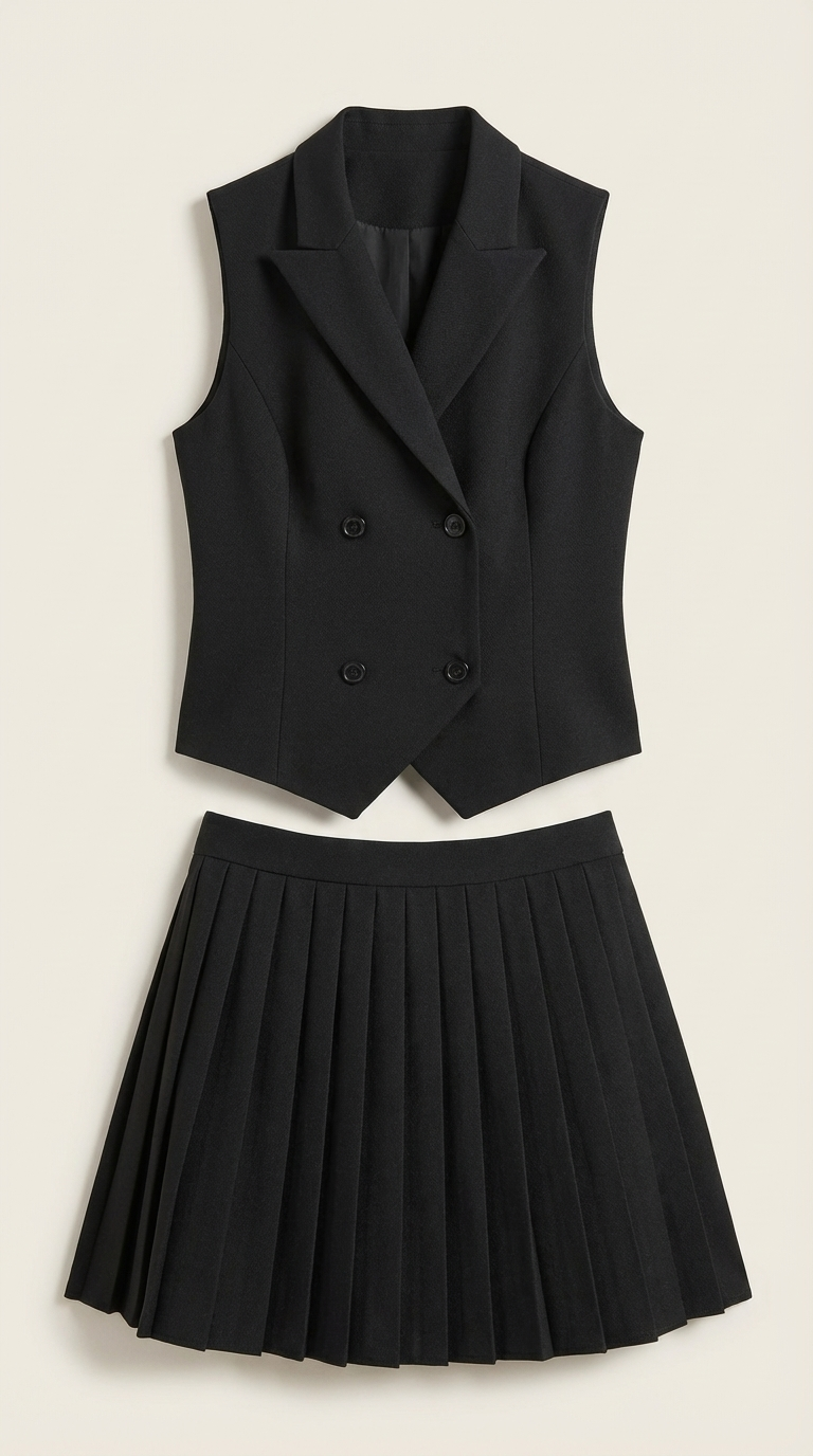 Rosa Wilma™ | Conjunto Kimberly: Blazer, Chaleco y Falda