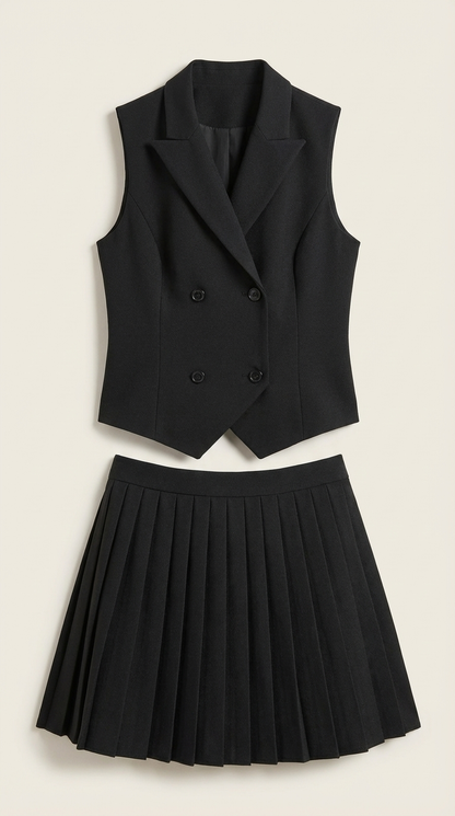 Rosa Wilma™ | Conjunto Kimberly: Blazer, Chaleco y Falda