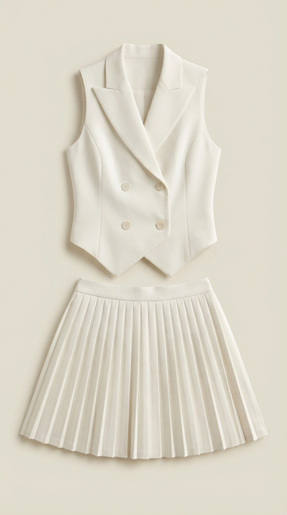 Rosa Wilma™ | Conjunto Kimberly: Blazer, Chaleco y Falda