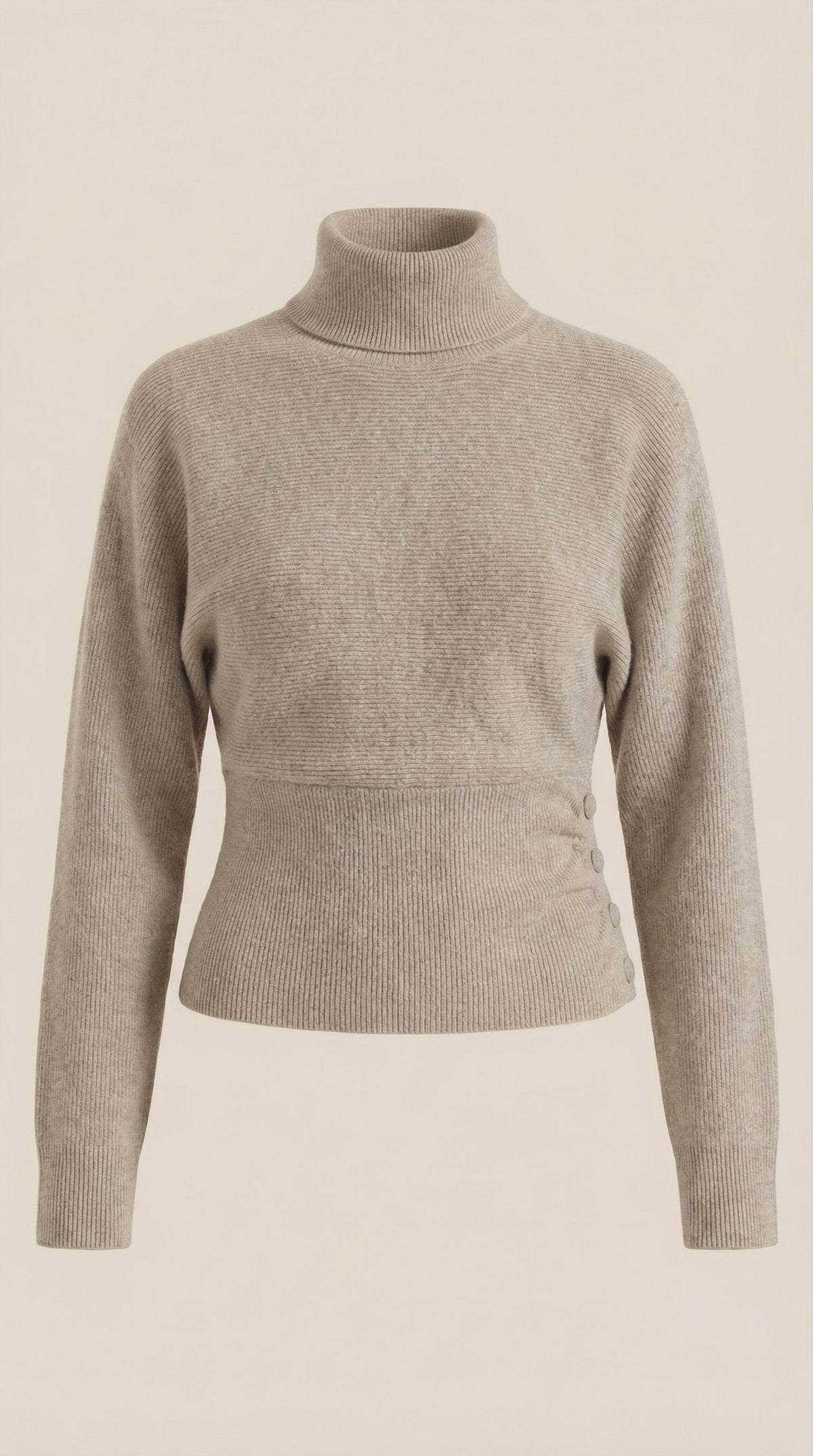 Ainara Elidia™ | Suéter de Cuello Alto con Textura Acanalada