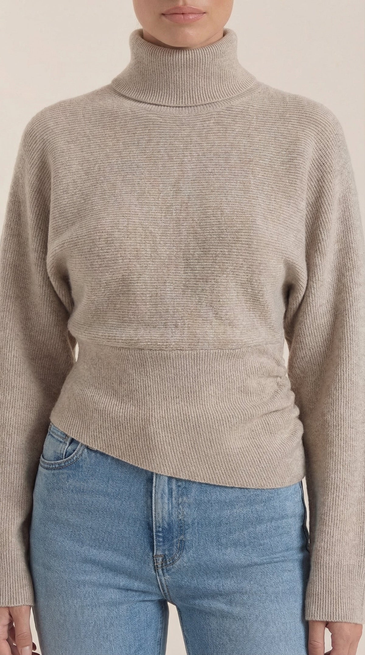 Ainara Elidia™ | Suéter de Cuello Alto con Textura Acanalada