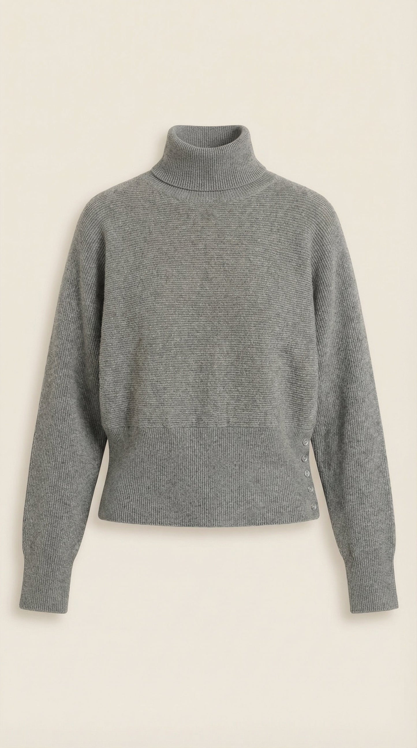 Ainara Elidia™ | Suéter de Cuello Alto con Textura Acanalada