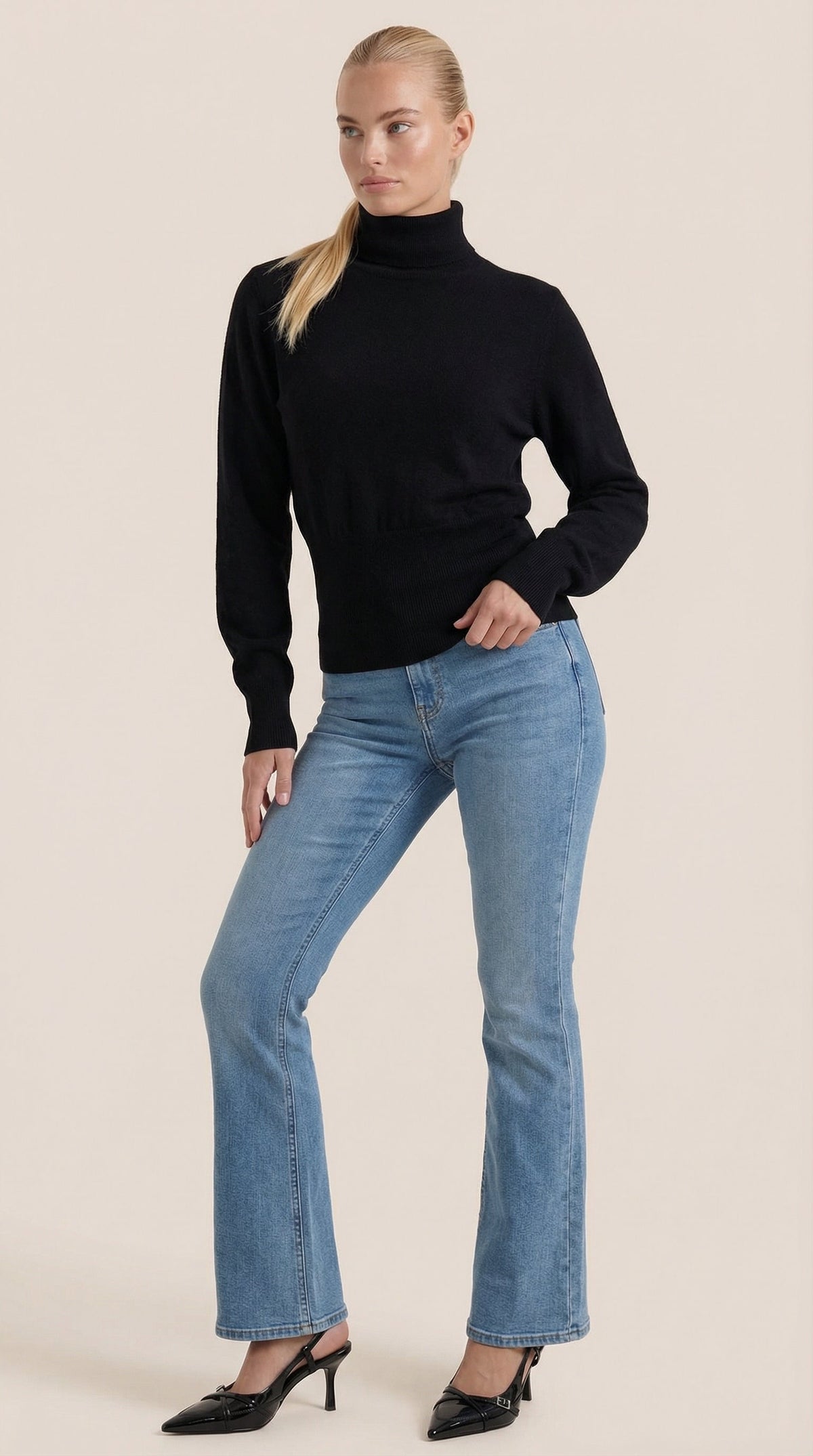 Ainara Elidia™ | Suéter de Cuello Alto con Textura Acanalada