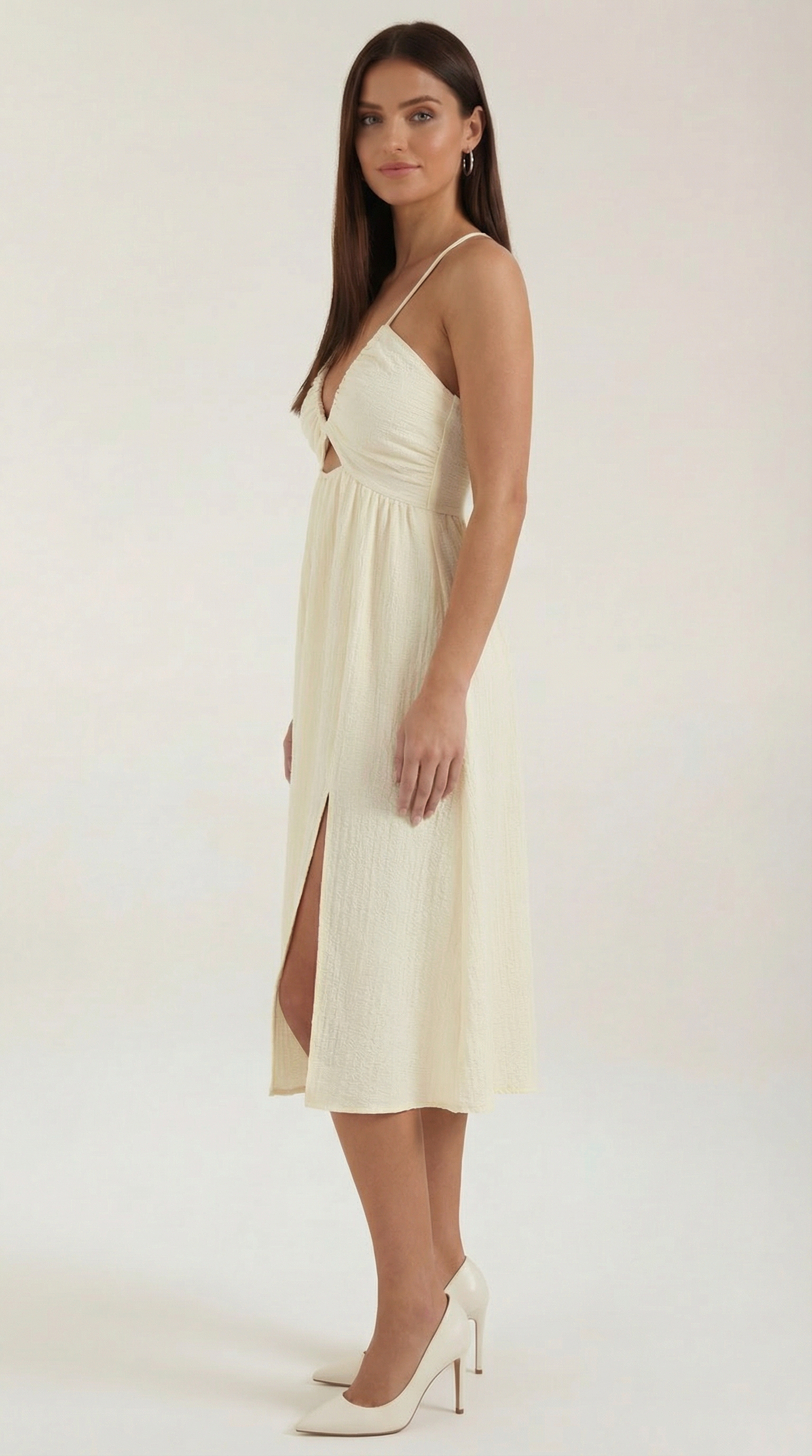 Rosa Benita™ | Vestido midi Linda con aberturas
