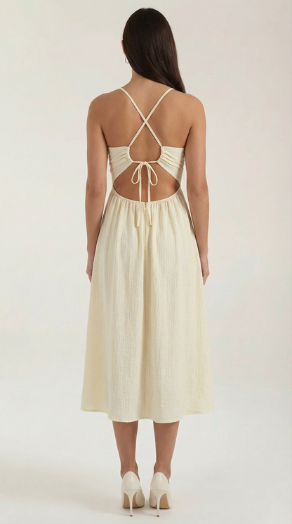Rosa Benita™ | Vestido midi Linda con aberturas
