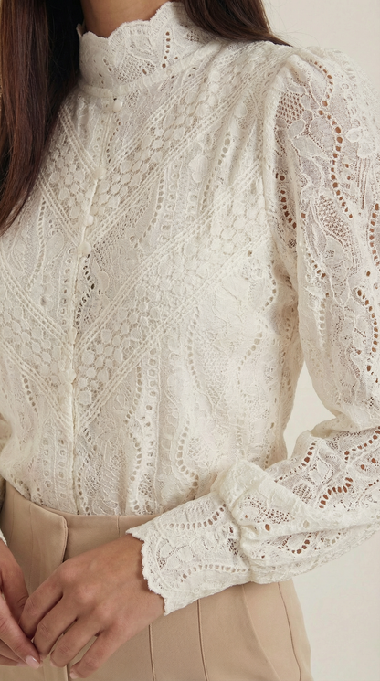 Ana Amapola™ | Blusa Estructurada de Manga Larga Loretta