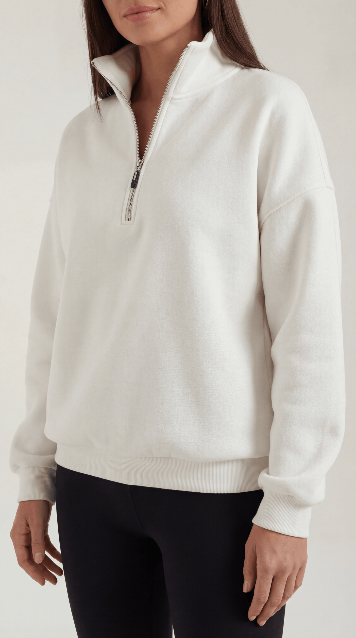 Gudrun Amira™ | Suéter Oversize con Cuello de Cierre 1/4