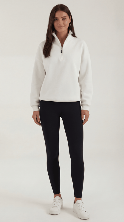 Gudrun Amira™ | Suéter Oversize con Cuello de Cierre 1/4
