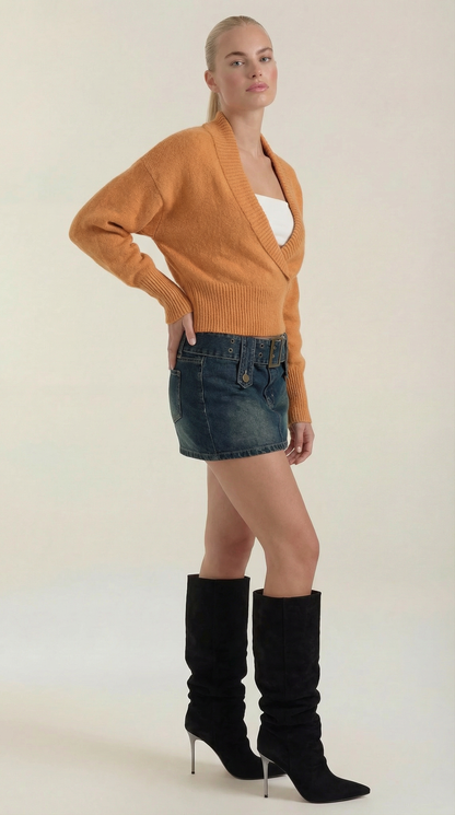 Ana Bella™ | Lynda Suéter de Punto Envolvente