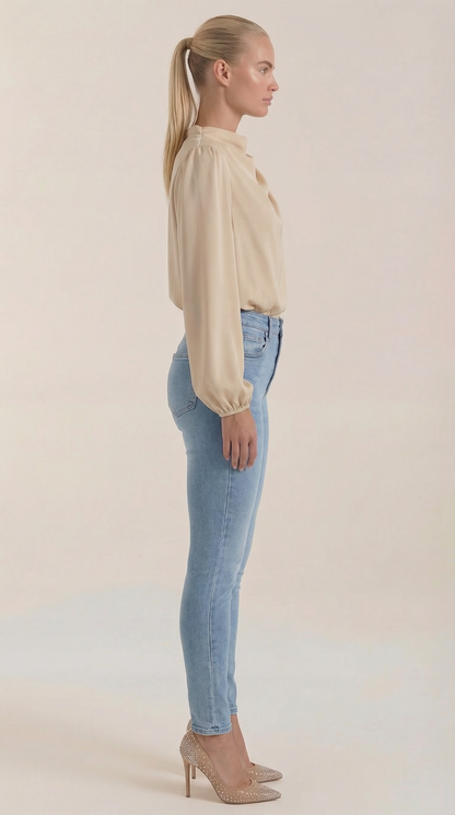 Alexandra Pepa™ | Blusa de Manga Larga Drapiada Marcia