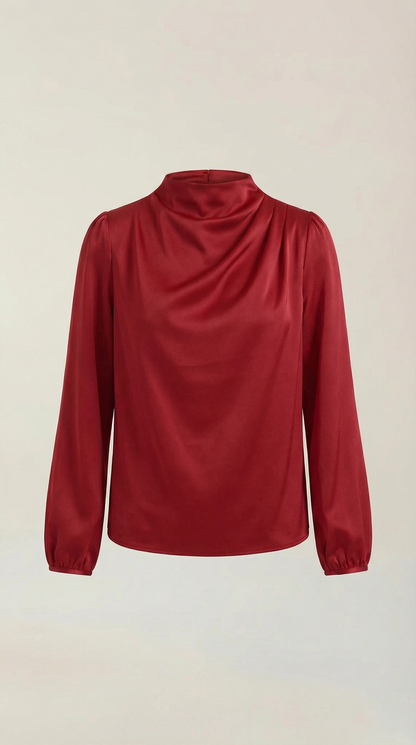 Alexandra Pepa™ | Blusa de Manga Larga Drapiada Marcia