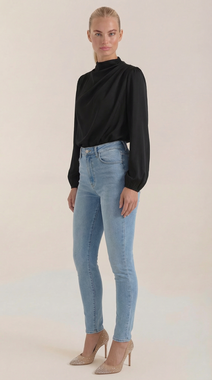 Alexandra Pepa™ | Blusa de Manga Larga Drapiada Marcia