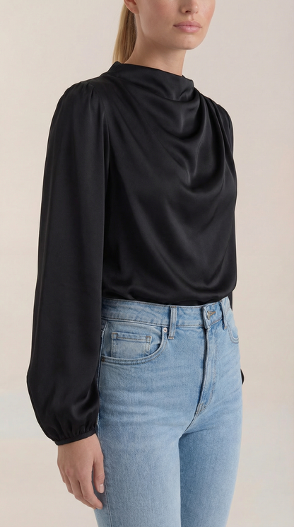 Alexandra Pepa™ | Blusa de Manga Larga Drapiada Marcia
