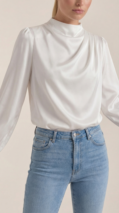 Alexandra Pepa™ | Blusa de Manga Larga Drapiada Marcia