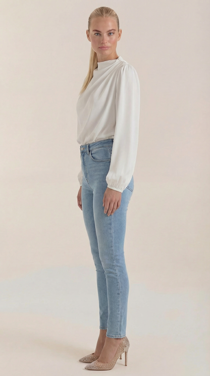 Alexandra Pepa™ | Blusa de Manga Larga Drapiada Marcia