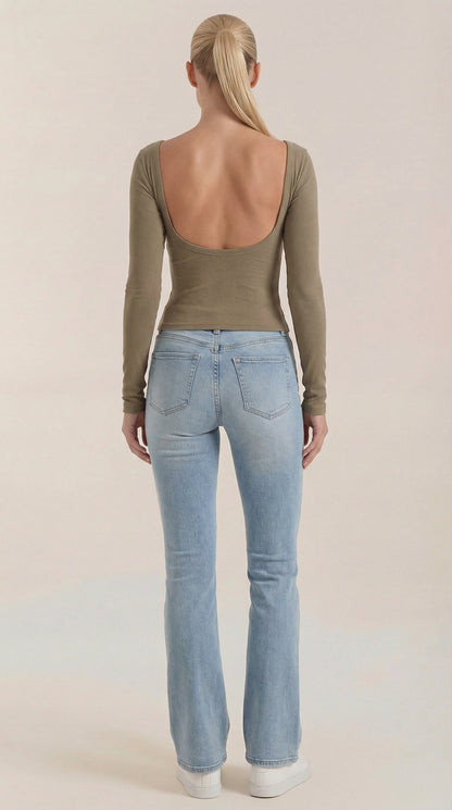 Brais Petra™ | Top de Manga Larga con Escote en U