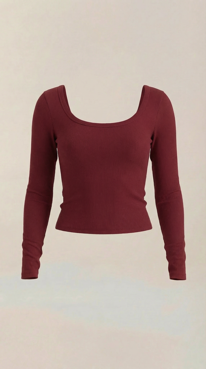Ildara Claudia™ | Top de Manga Larga con Escote en V