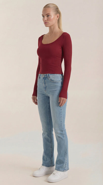 Brais Petra™ | Top de Manga Larga con Escote en U