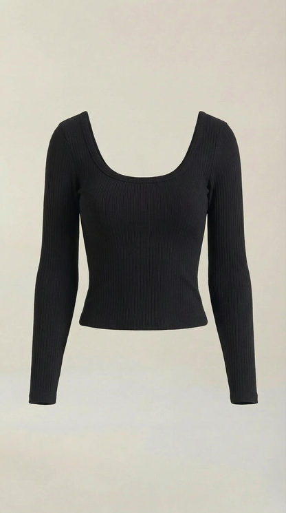 Brais Petra™ | Top de Manga Larga con Escote en U