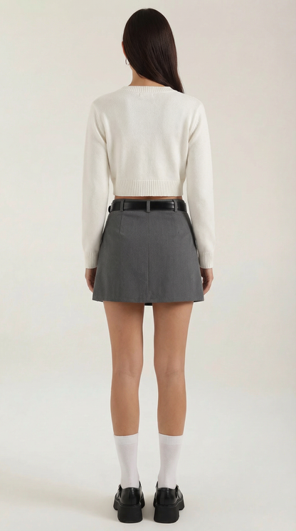 Amelie Amanda™ | Falda Mini de Cintura Alta con Cinturón